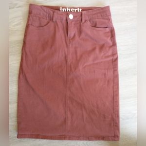 Remi Rosewood Denim midi pencil skirt